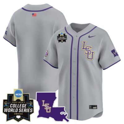 Men's LSU Tigers 2025 World Series Vapor Premier Limited Jersey - Gray Team