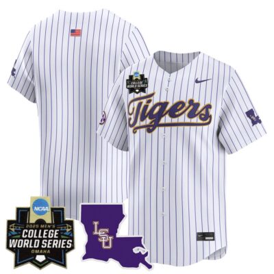 Men's LSU Tigers 2025 World Series Vapor Premier Limited Jersey - Pinstripe Team