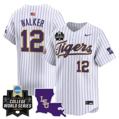 Men's LSU Tigers 2025 World Series Vapor Premier Limited Jersey - Pinstripe Todd Walker