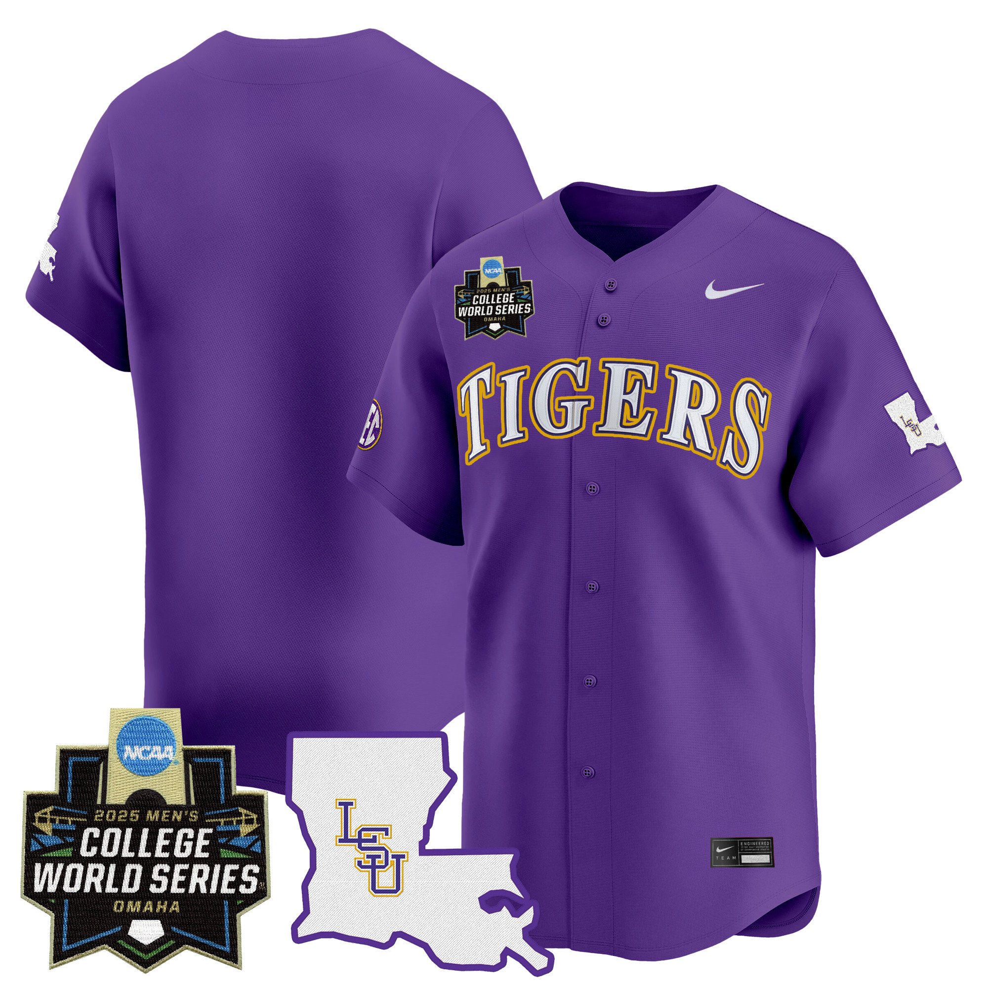 Men's LSU Tigers 2025 World Series Vapor Premier Limited Jersey - Purple Team