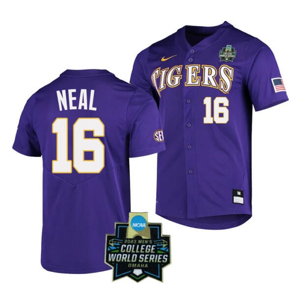 Men's LSU Tigers College Baseball World Series Jersey - Brady Neal