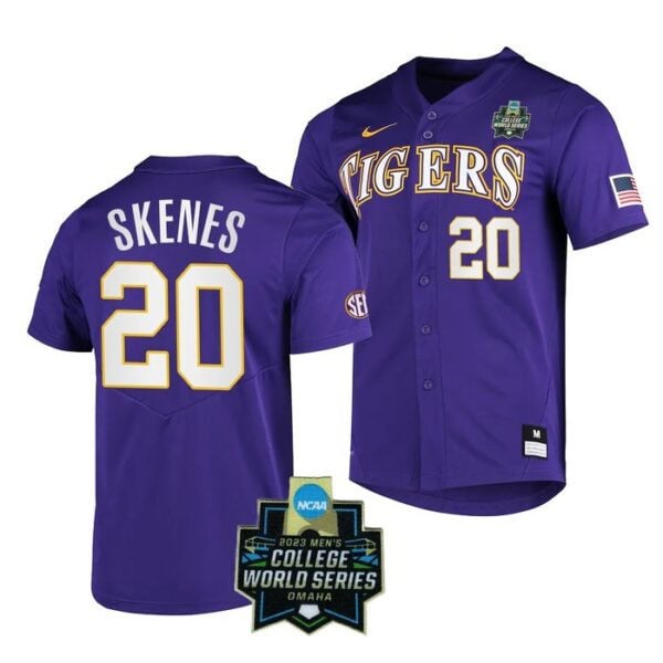 Men's LSU Tigers College Baseball World Series Jersey - Paul Skenes