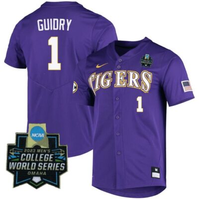Men's LSU Tigers College Baseball World Series Jersey - Weylin Guidry