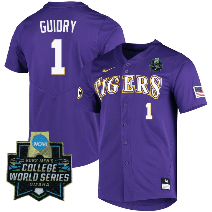 Men's LSU Tigers College Baseball World Series Jersey - Weylin Guidry