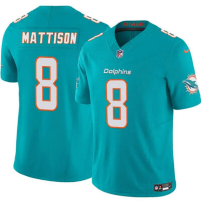 Miami Dolphins #8 Alexander Mattison Aqua 2025 F.U.S.E. Vapor Limited Football Stitched Jersey