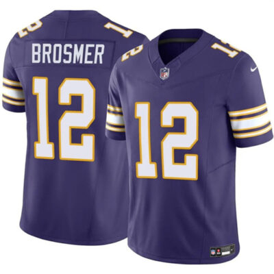 Minnesota Vikings #12 Max Brosmer Purple 2025 F.U.S.E. Throwback Vapor Untouchable Limited Football Stitched Jersey