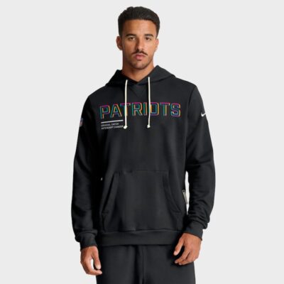 New England Patriots 2025 NFL Crucial Catch Sideline Standard Issue Dri-FIT Hoodie - Black