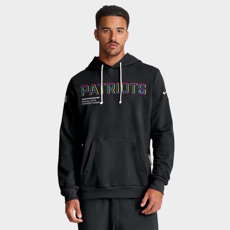 New England Patriots 2025 NFL Crucial Catch Sideline Standard Issue Dri-FIT Hoodie - Black