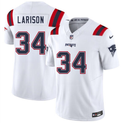 New England Patriots #34 Lan Larison White 2025 F.U.S.E. Vapor Limited Stitched Jersey
