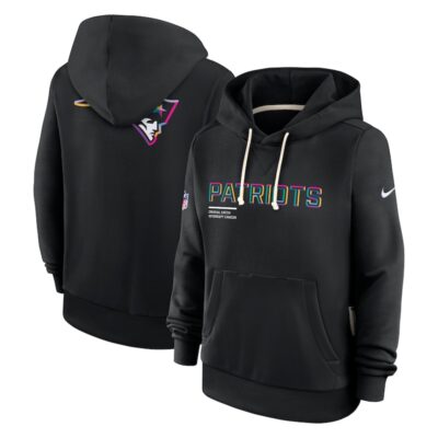 New England Patriots Women's 2025 NFL Crucial Catch Sideline Standard Issue Dri-FIT Hoodie - Black