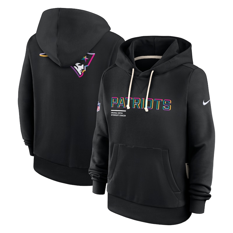 New England Patriots Women's 2025 NFL Crucial Catch Sideline Standard Issue Dri-FIT Hoodie - Black