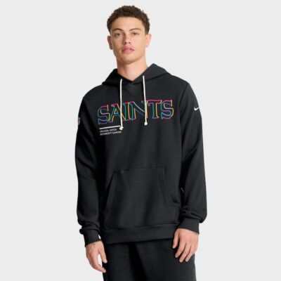 New Orleans Saints 2025 NFL Crucial Catch Sideline Standard Issue Dri-FIT Hoodie - Black