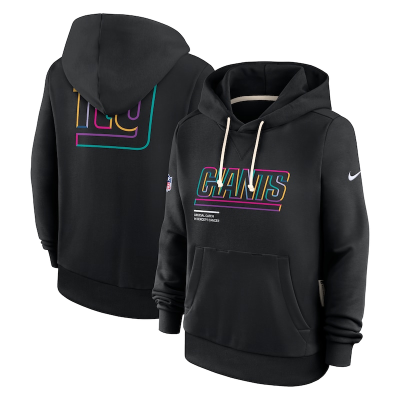 New York Giants Women's 2025 NFL Crucial Catch Sideline Standard Issue Dri-FIT Hoodie - Black