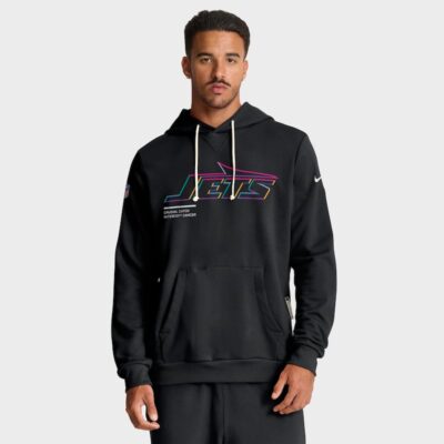 New York Jets 2025 NFL Crucial Catch Sideline Standard Issue Dri-FIT Hoodie - Black