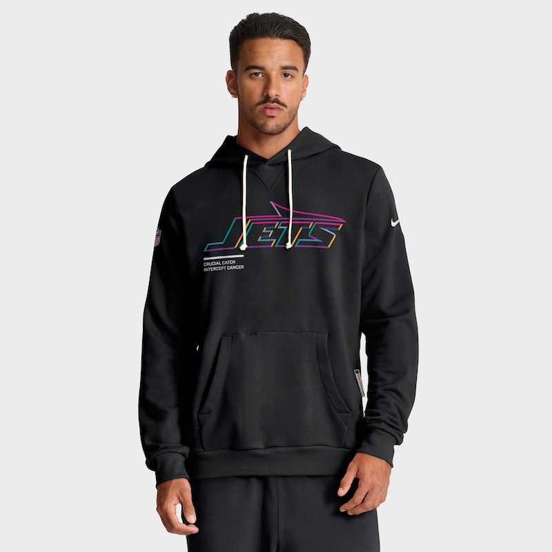 New York Jets 2025 NFL Crucial Catch Sideline Standard Issue Dri-FIT Hoodie - Black