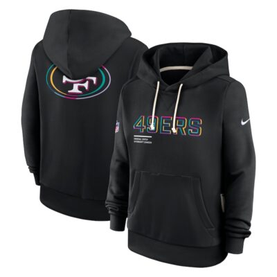 San Francisco 49ers Women's 2025 NFL Crucial Catch Sideline Standard Issue Dri-FIT Hoodie - Black