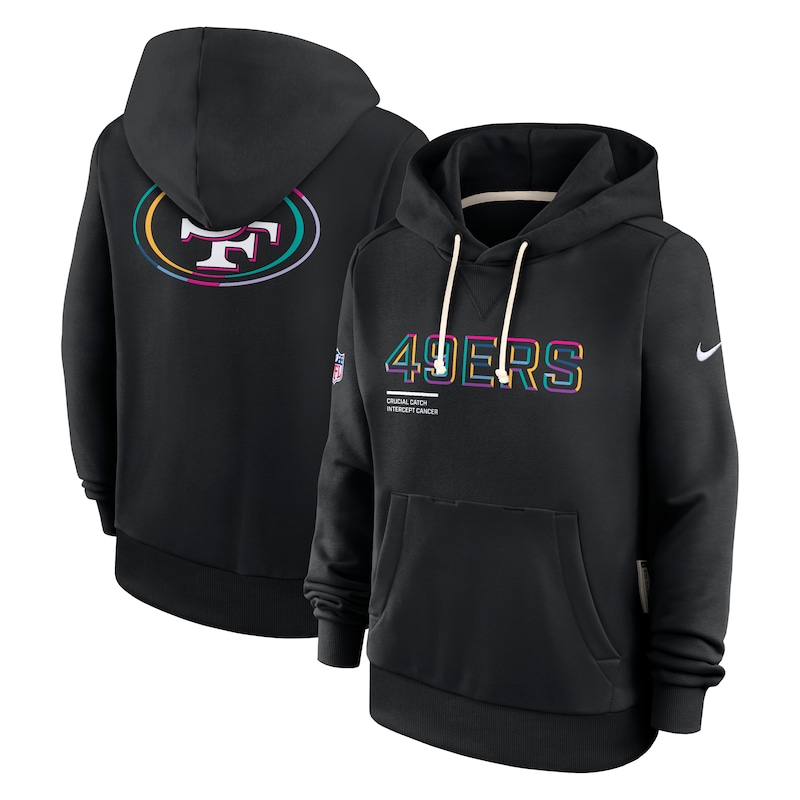San Francisco 49ers Women's 2025 NFL Crucial Catch Sideline Standard Issue Dri-FIT Hoodie - Black