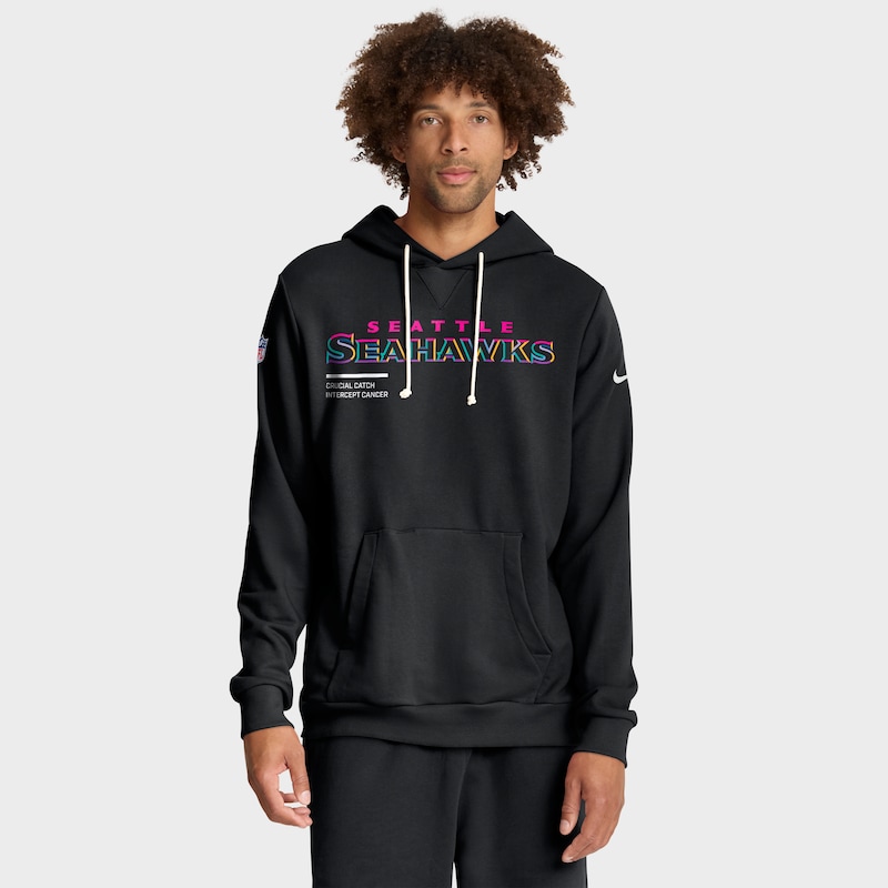 Seattle Seahawks 2025 NFL Crucial Catch Sideline Standard Issue Dri-FIT Hoodie - Black