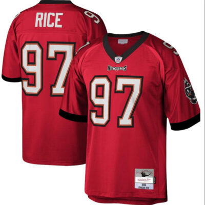 Tampa Bay Buccaneers #97 Simeon Rice Red Throwback Football Stitched Jersey