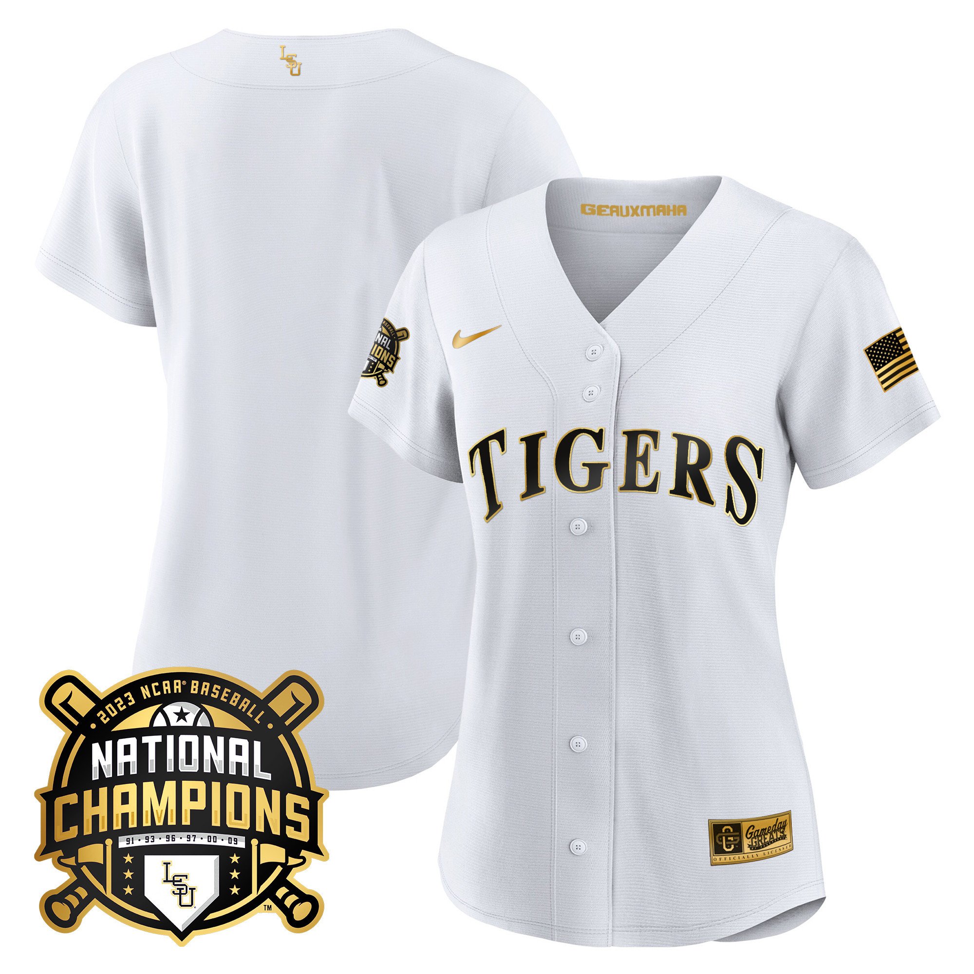 Women's LSU Tigers 2023 National Champions Gold Cool Jersey - Team