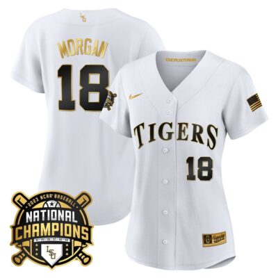 Women's LSU Tigers 2023 National Champions Gold Cool Jersey - Tre Morgan