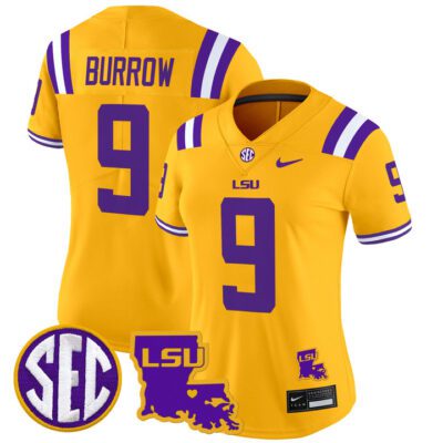 Women's LSU Tigers 2024 Louisiana Patch Vapor Limited Jersey - Gold Joe Burrow