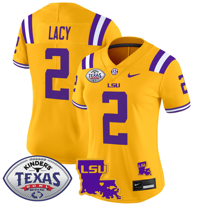 Women's LSU Tigers 2024 Texas Bowl Patch Vapor Limited Jersey - Gold Kyren Lacy