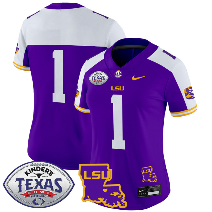 Women's LSU Tigers 2024 Texas Bowl Patch Vapor Limited Jersey - Purple Alternate #1 Team