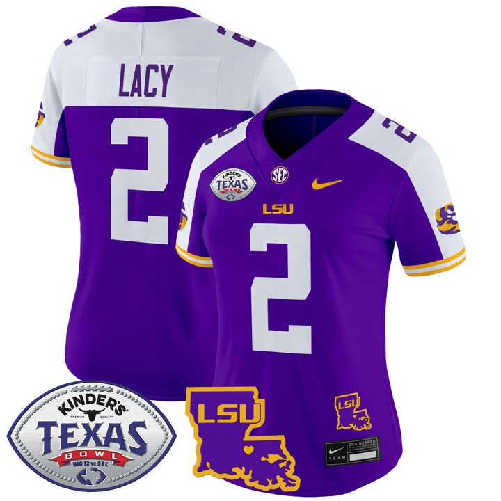 Women's LSU Tigers 2024 Texas Bowl Patch Vapor Limited Jersey - Purple Alternate Kyren Lacy
