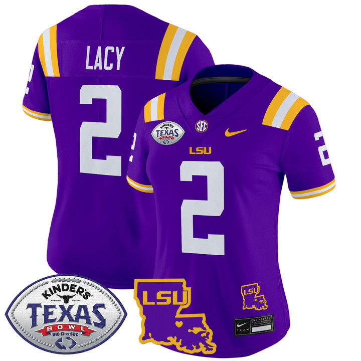 Women's LSU Tigers 2024 Texas Bowl Patch Vapor Limited Jersey - Purple Kyren Lacy
