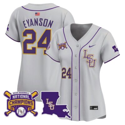 Women's LSU Tigers 2025 College World Series Champions Vapor Premier Limited Jersey - Gray Anthony Eyanson