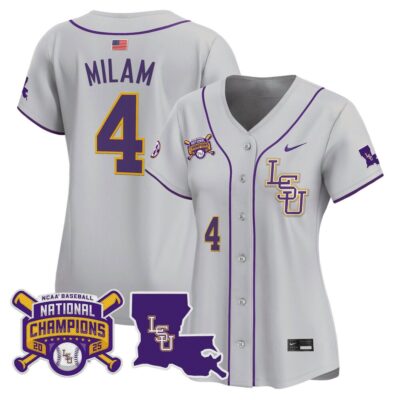 Women's LSU Tigers 2025 College World Series Champions Vapor Premier Limited Jersey - Gray Steven Milam