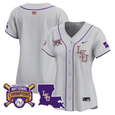 Women's LSU Tigers 2025 College World Series Champions Vapor Premier Limited Jersey - Gray Team