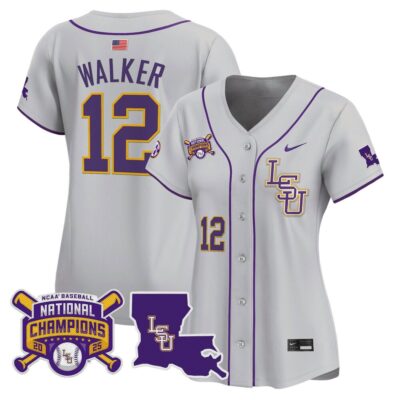 Women's LSU Tigers 2025 College World Series Champions Vapor Premier Limited Jersey - Gray Todd Walker