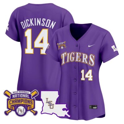 Women's LSU Tigers 2025 College World Series Champions Vapor Premier Limited Jersey - Purple Daniel Dickinson
