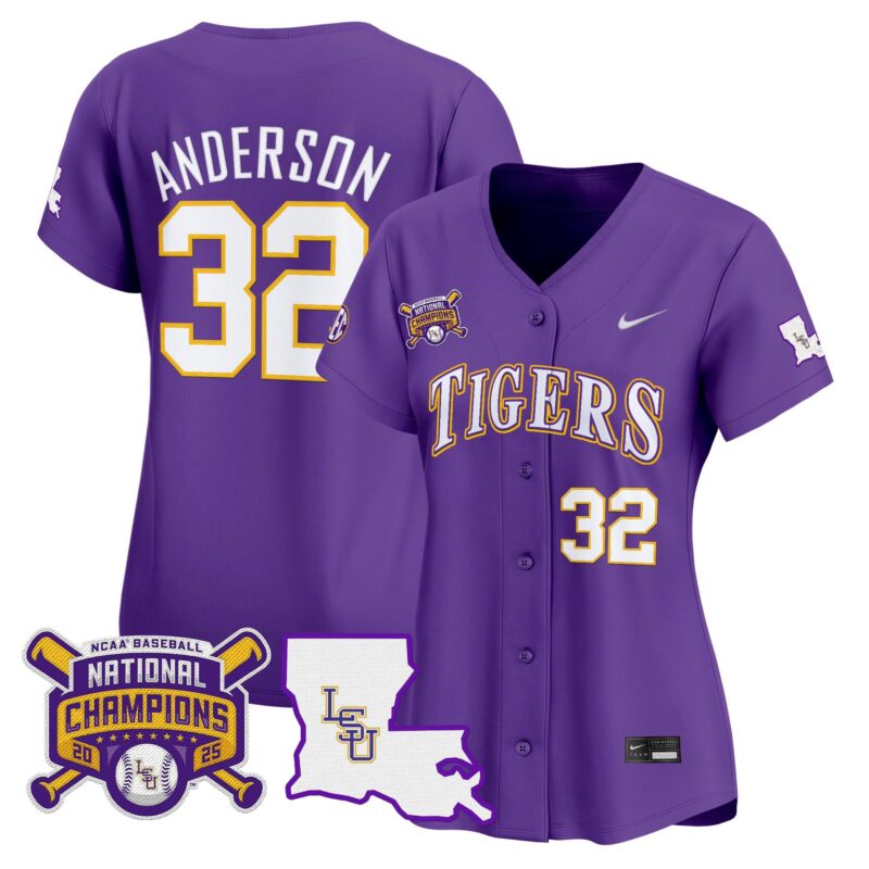 Women's LSU Tigers 2025 College World Series Champions Vapor Premier Limited Jersey - Purple Kade Anderson