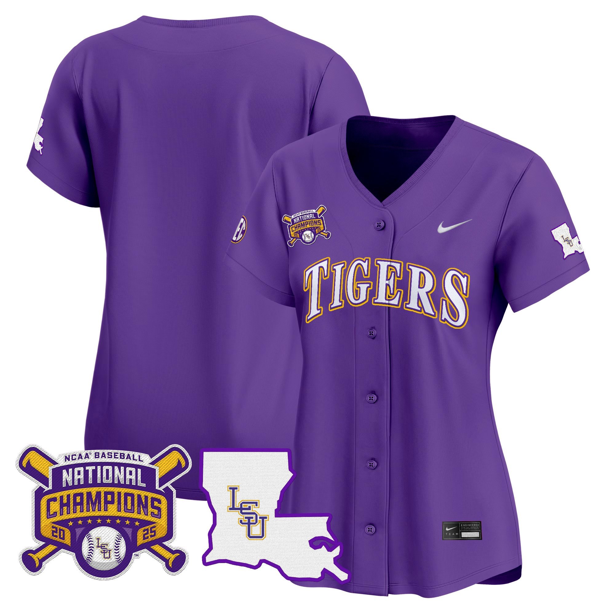 Women's LSU Tigers 2025 College World Series Champions Vapor Premier Limited Jersey - Purple Team