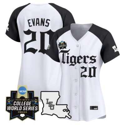 Women's LSU Tigers 2025 World Series 'Gothic Geaux Edition' Vapor Premier Limited Jersey - Alternate Casan Evans