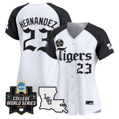 Women's LSU Tigers 2025 World Series 'Gothic Geaux Edition' Vapor Premier Limited Jersey - Alternate Luis Hernandez