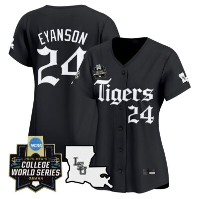 Women's LSU Tigers 2025 World Series 'Gothic Geaux Edition' Vapor Premier Limited Jersey - Black Anthony Eyanson