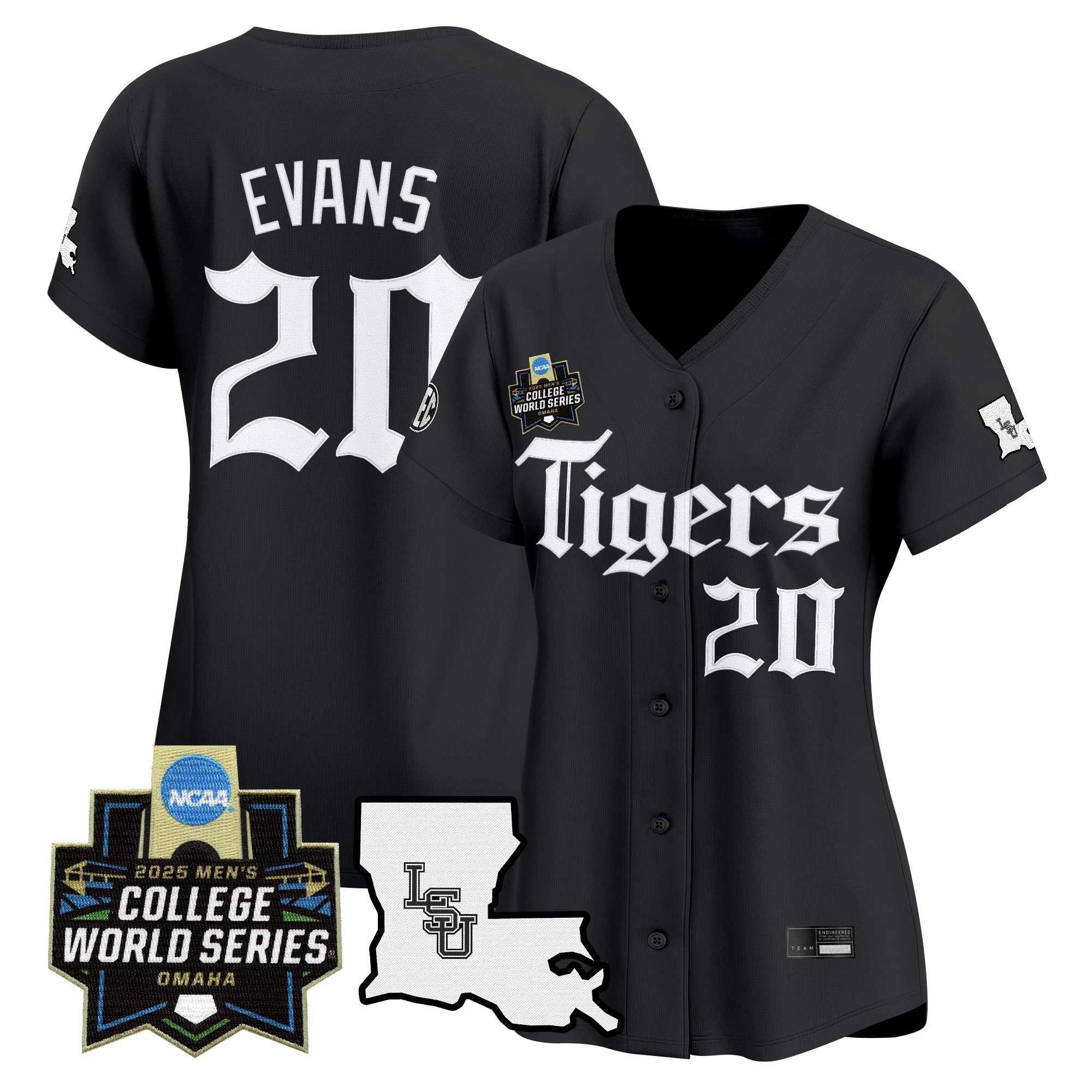 Women's LSU Tigers 2025 World Series 'Gothic Geaux Edition' Vapor Premier Limited Jersey - Black Casan Evans