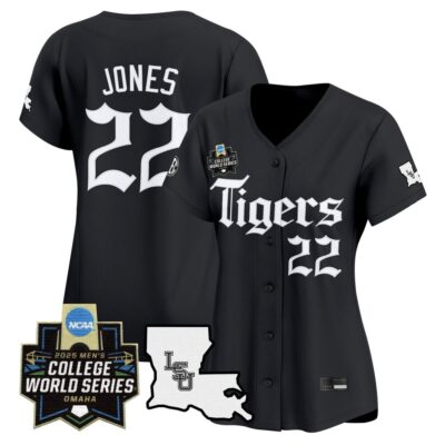 Women's LSU Tigers 2025 World Series 'Gothic Geaux Edition' Vapor Premier Limited Jersey - Black Jared Jones