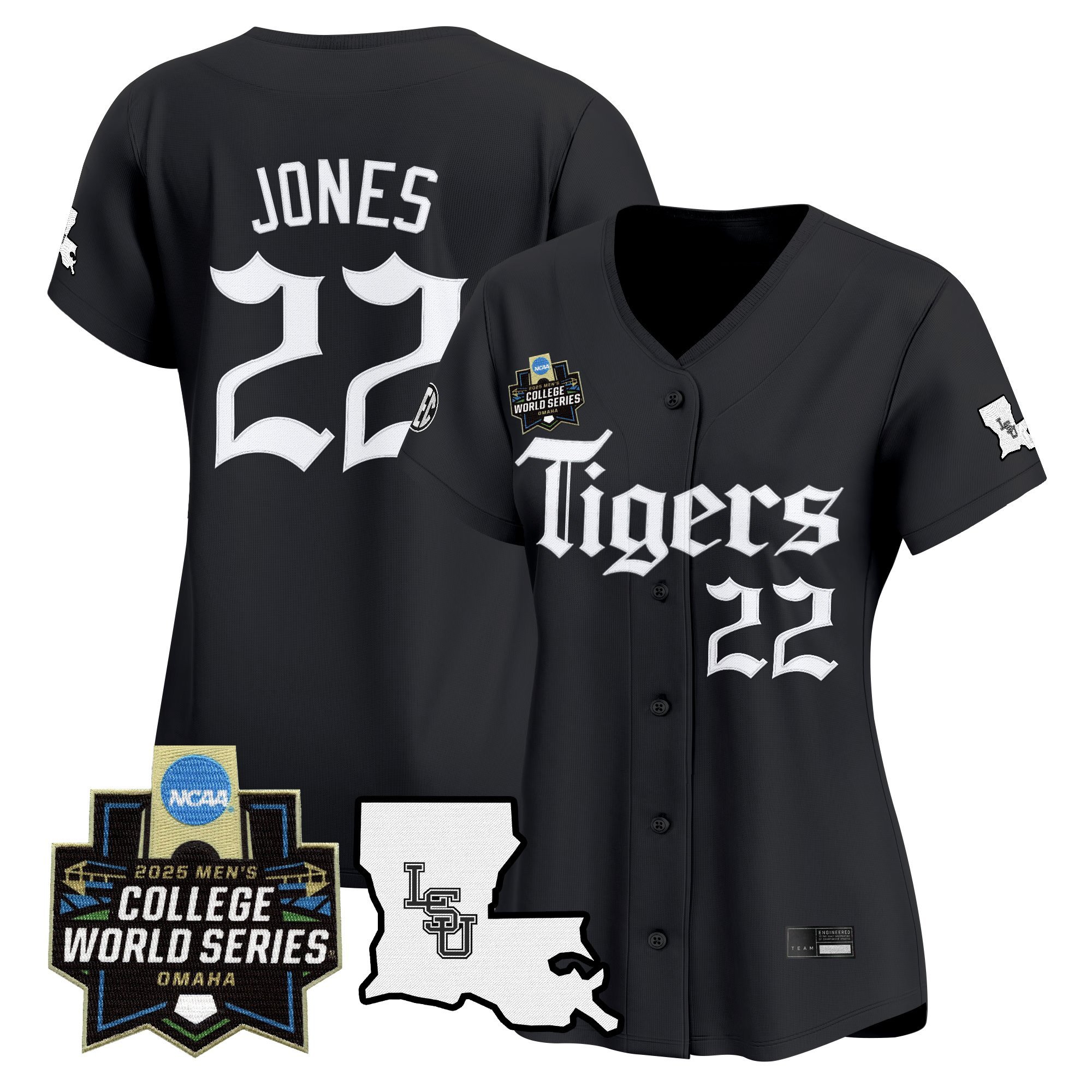 Women's LSU Tigers 2025 World Series 'Gothic Geaux Edition' Vapor Premier Limited Jersey - Black Jared Jones