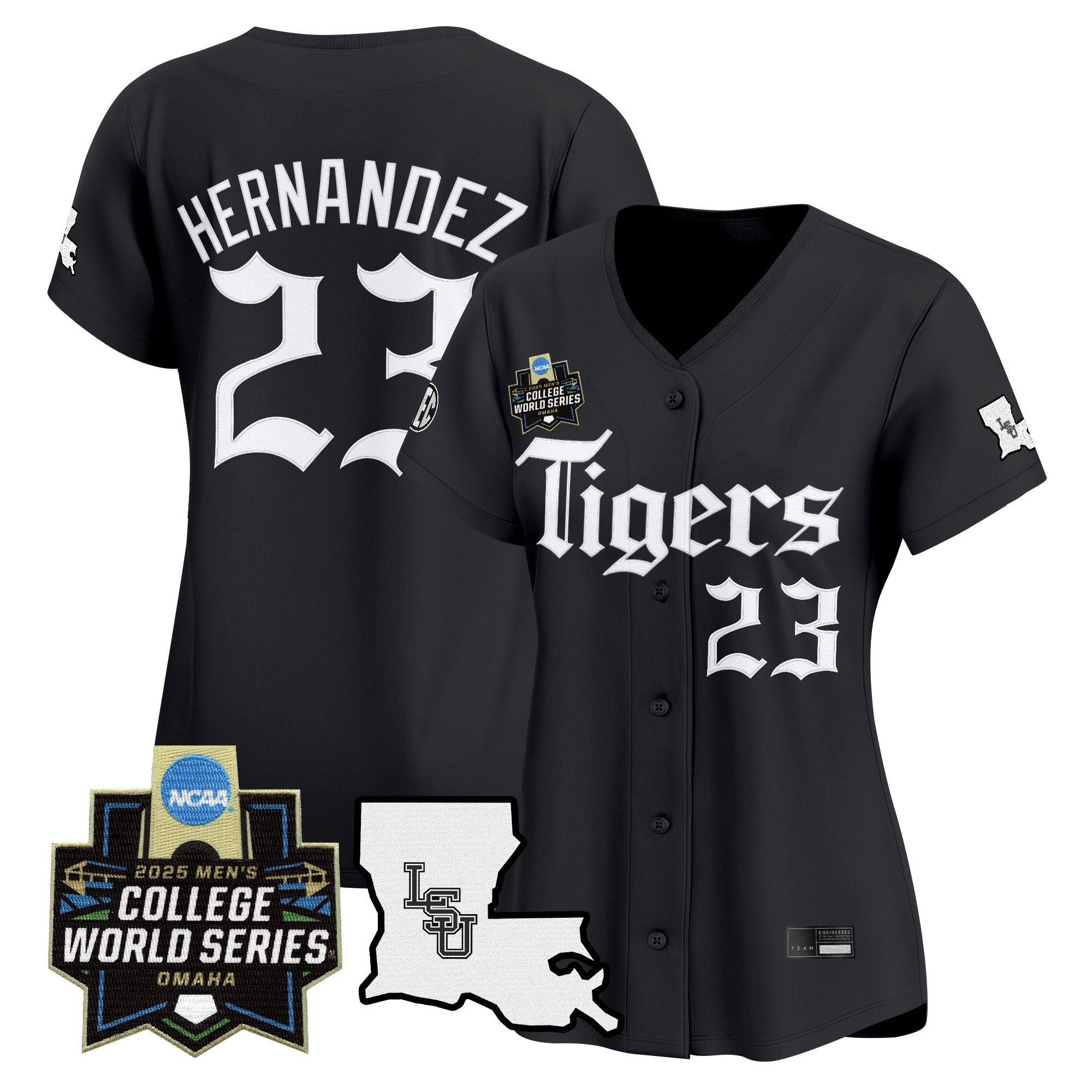 Women's LSU Tigers 2025 World Series 'Gothic Geaux Edition' Vapor Premier Limited Jersey - Black Luis Hernandez