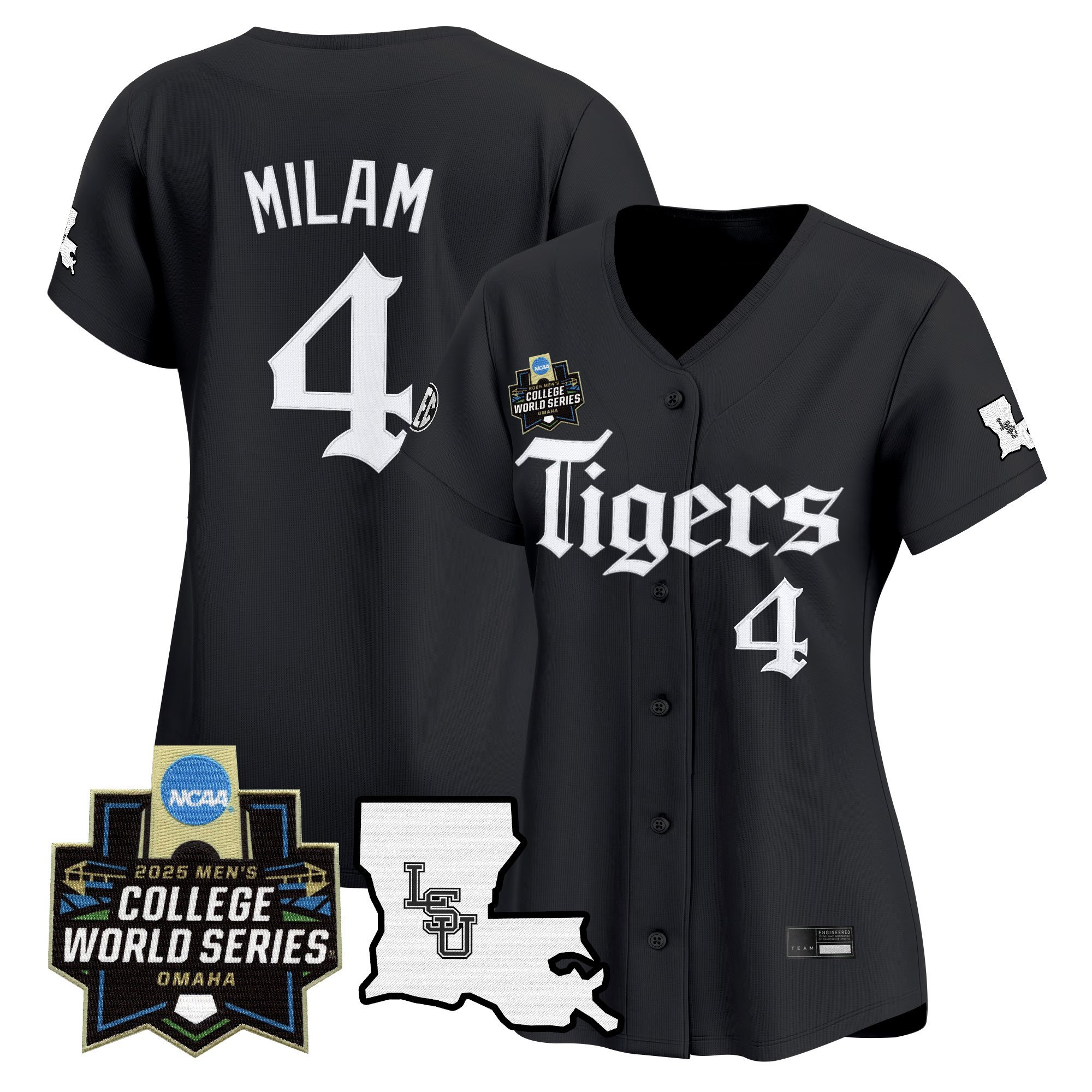 Women's LSU Tigers 2025 World Series 'Gothic Geaux Edition' Vapor Premier Limited Jersey - Black Steven Milam