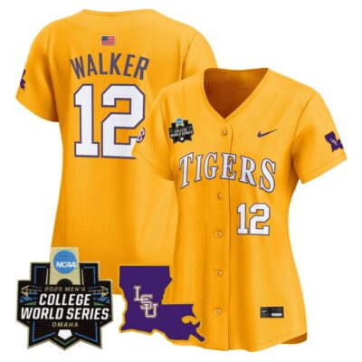 Women's LSU Tigers 2025 World Series Vapor Premier Limited Jersey - Gold Todd Walker