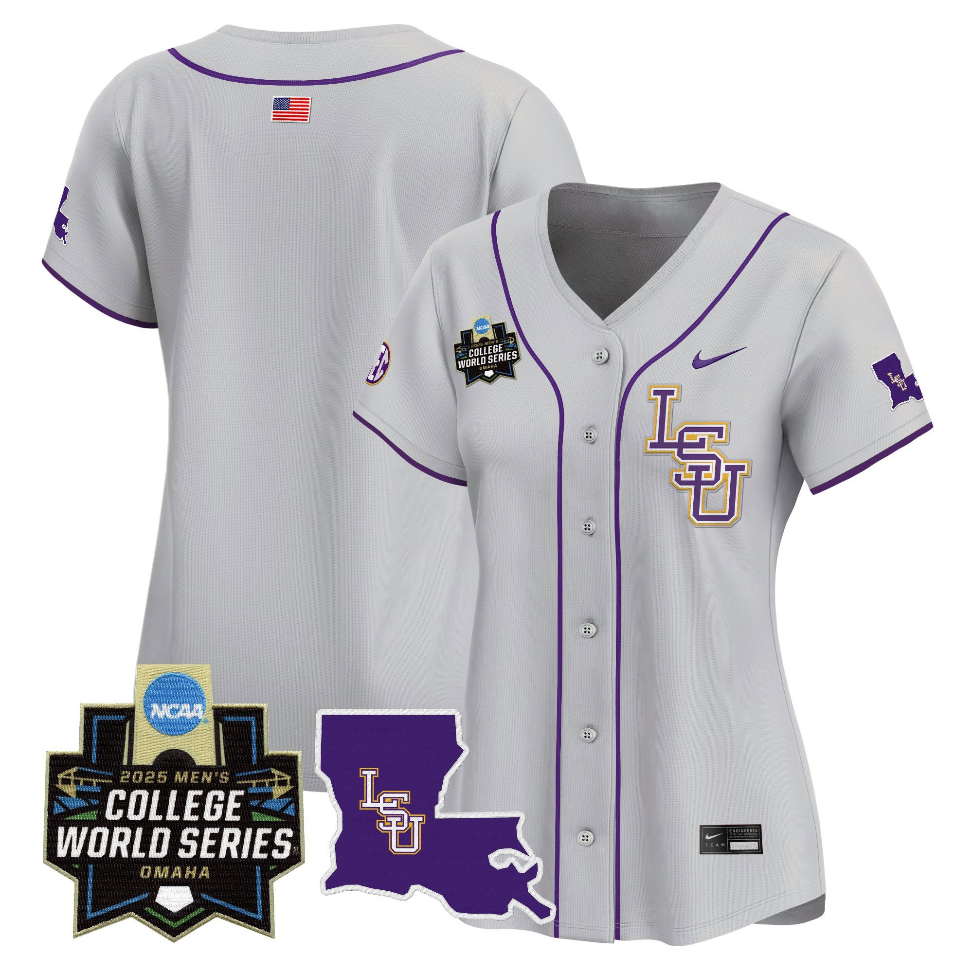 Women's LSU Tigers 2025 World Series Vapor Premier Limited Jersey - Gray Team
