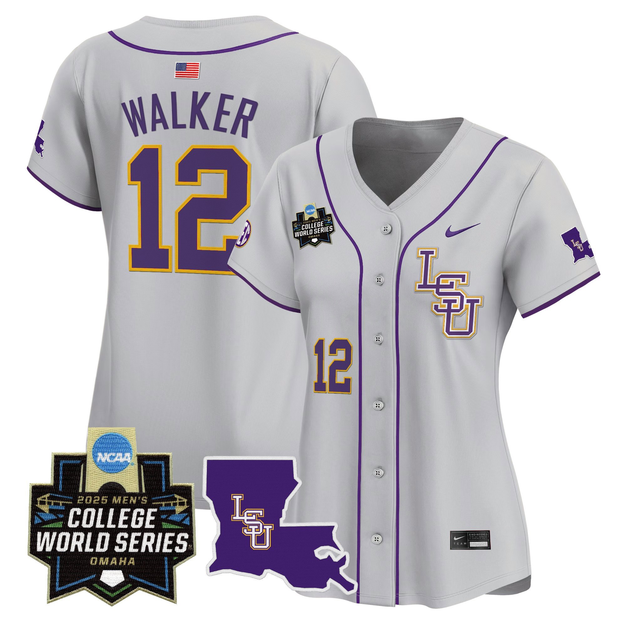 Women's LSU Tigers 2025 World Series Vapor Premier Limited Jersey - Gray Todd Walker