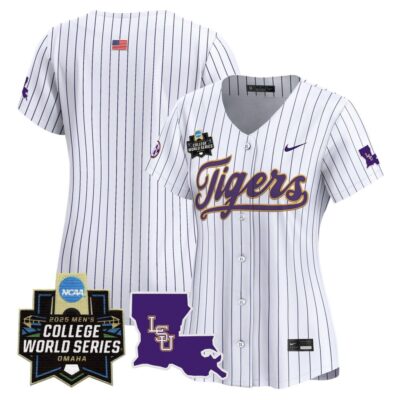 Women's LSU Tigers 2025 World Series Vapor Premier Limited Jersey - Pinstripe Team