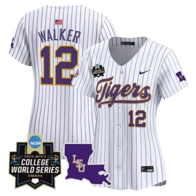 Women's LSU Tigers 2025 World Series Vapor Premier Limited Jersey - Pinstripe Todd Walker